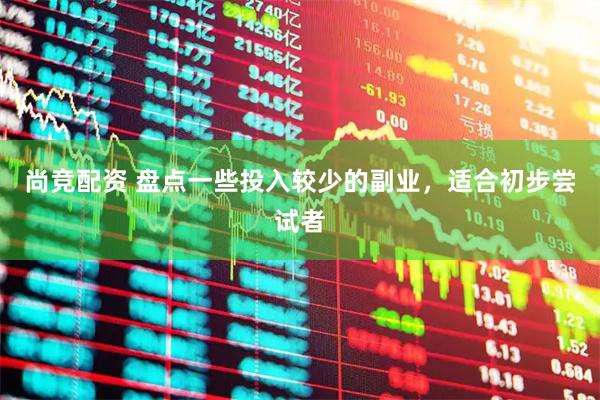 尚竞配资 盘点一些投入较少的副业，适合初步尝试者